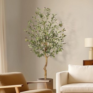 Whizmax Artificial Olive Tre, Faux Potted Plant with Realistic Trunk, Adjustable Branches & Fruits, Indoor Tropical Decor for Home & Office - 1 of 4