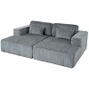 Double Sofa Bed with Fabric and Pocket Spring Support,Convertible Polyester Lounger with Split Design for Living Room Guest Space-Cuddlewood - 3 of 4
