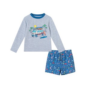 Andy & Evan  Toddler  Surfer Van Graphic Rashguard Set - 1 of 4