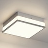 DORESshop 12 in. 2-Light White Chrome Modern Square Ceiling Light, Frosted Glass Flush Mount for Hallway, Bedroom, Entry - 2 of 4