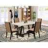 HomeStock 5-Piece Natural Oak Finish Solid Wood Top Dining table with 4 Chairs - 2 of 4