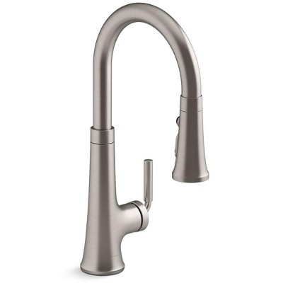 Vibrant Stainless Single Handle Pull Down Kitchen Faucet