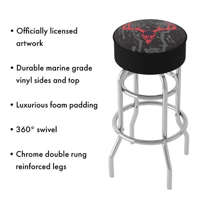 Black Metal Swivel Bar Stool with Foam Padding