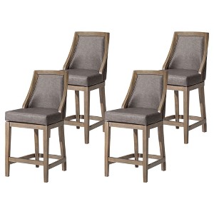 Maven Lane Vienna Rotating High Back Kitchen Stool with Vegan Leather Seat, Set of 4 - 1 of 4