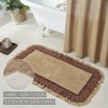 Burlap Natural w/ Burgundy Check Bathmat 27x48  VHC Brands - 2 of 3