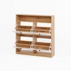 PDTEND Shoe Storage Cabinet With 4 Flip Drawers, Shoe Rack Organizer Cabinet with Wooden Handle and Anti-Tip Fitting - Natural - 4 of 4