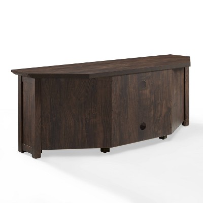 Dark Walnut 58'' Corner TV Stand with Cabinets