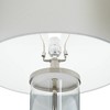 360 Lighting Watkin Modern Table Lamps Set of 2 with Square Risers 28 1/2" Tall Clear Glass USB and AC Power Outlets in Base White Drum Shade for Home - 3 of 4