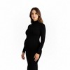 Anna-Kaci Women’s Long Sleeve Maternity Maxi Dress with Sleek Fitted Silhouette Soft Stretch Fabric and Elegant Turtleneck Design - 3 of 4