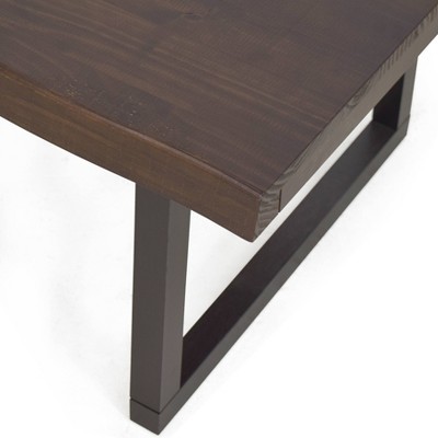 Transitional Cherry and Ebony Wood Rectangular Cocktail Table