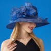 Anna-Kaci Women's Wide Brim Organza Dress Hat with Sheer Ribbon Floral Design for Formal Events and Sun Protection - 4 of 4