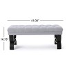 GDFStudio Jaymee Contemporary Tufted Fabric Upholstered Ottoman Bench - 3 of 4