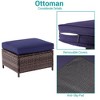 Sonkuki 2-Piece Ottomans with Solution-Dyed Fabric Cushion, All-Weather Wicker Ottomans, Ideal for Patio - 4 of 4