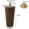 Unique Bargains Wood Furniture Sofa Dresser Legs Round Mid-Century Modern Replacement Feet Set of 4 - 2 of 4