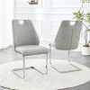 Lyngins Modern Dining Chairs with Curved Backrest,Upholstered Kitchen Chairs Set of 4 with Metal Hollow Handle,PU Chairs for Kitchen,Dining Room - 2 of 4