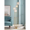 Possini Euro Design Mid Century Modern Glam Style Floor Lamp 4-Light LED 68.5" Tall Warm Gold Glass Globe Shade for Living Room House Uplight - 2 of 4