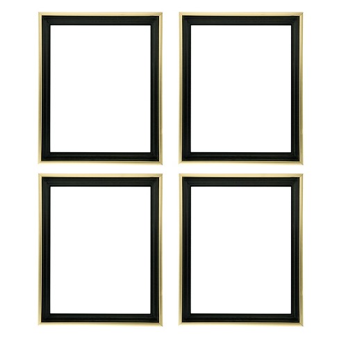 Creative Mark Illusions Floater Frames - Walnut/Gold - 4 Pack of ¾’’ Deep Floating Frames for Stretched Canvas Paintings, Artwork, and More - image 1 of 4