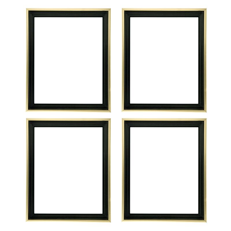Creative Mark Illusions Floater Frames - Walnut/Gold - 4 Pack of ¾’’ Deep Floating Frames for Stretched Canvas Paintings, Artwork, and More, 1 of 7