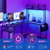 Whizmax L Shaped Computer Gaming Desk with LED Lights & Power Outlets, 67" Reversible Large L-Shaped Desk with Monitor Stand & Storage Shelves - 4 of 4