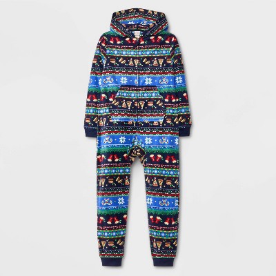 Boys' Christmas Food Fairisle Long Sleeve Union Suit - Cat & Jack™ Blue M