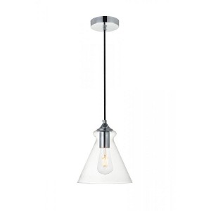 Elegant Lighting Destry 1 Light Chrome Pendant With Clear Glass - 1 of 4