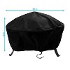 Sunnydaze Outdoor Heavy-Duty Weather-Resistant Vinyl PVC Round Fire Pit Cover with Drawstring Closure - Black - 3 of 4