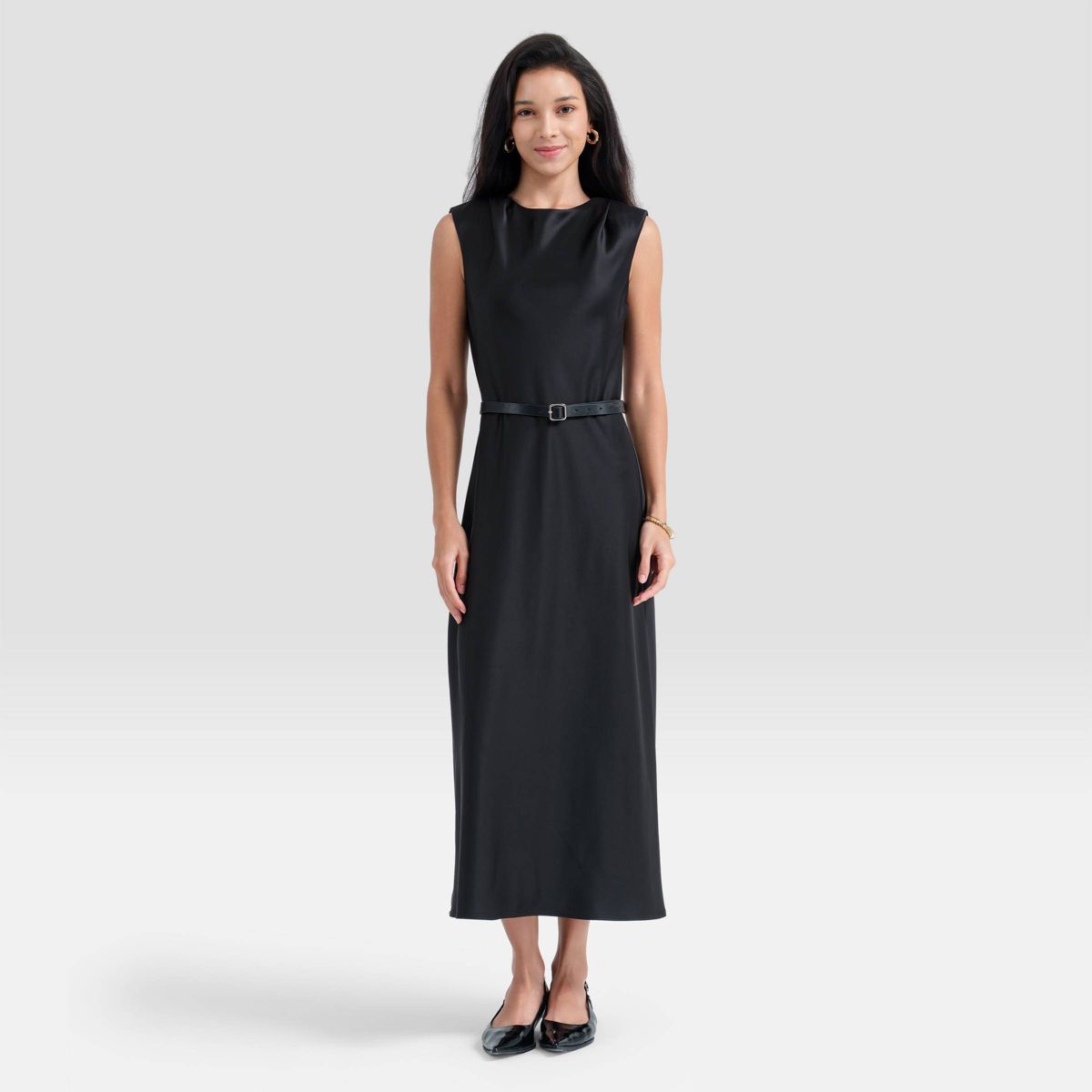 Women's Satin Midi Sheath Dress - A New Day™