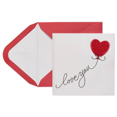 Valentine's Day Card Heart Shaped Balloon Embroider - PAPYRUS