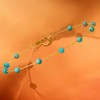 Pure Collection by Ross-Simons 3-3.5mm Turquoise Bead Station Bracelet in 14kt Yellow Gold - 3 of 4
