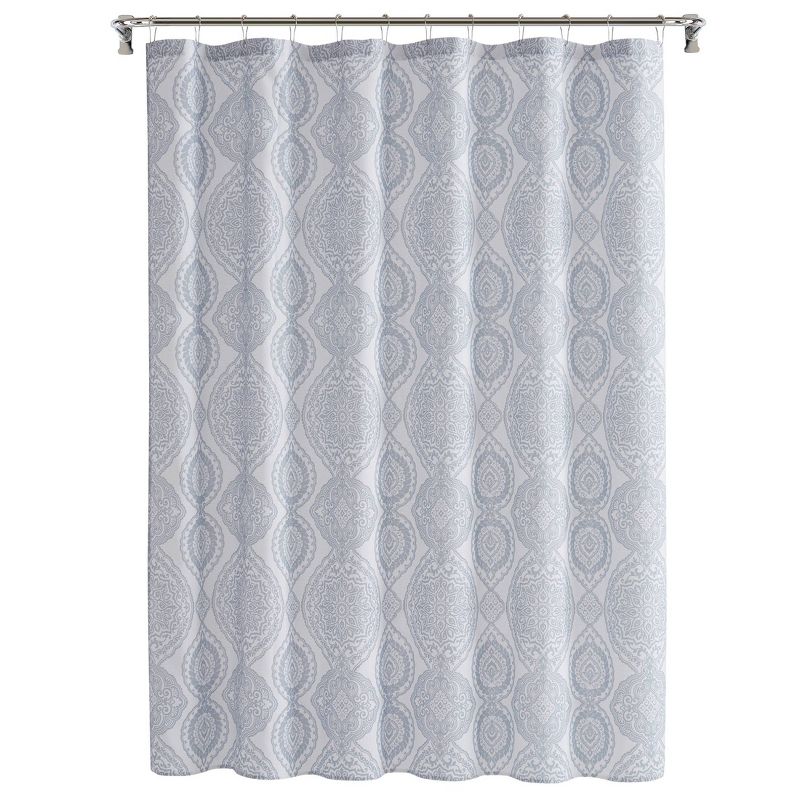 VCNY 72"x72" Chester Damask Cotton Rich Fabric Shower Curtain, 3 of 8