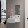 GlasFlength 36.2" Bathroom Storage Cabinets Pedestal Sink Storage Cabinet Vanity Base Cabinet with one Storage Shelf for Bathroom, White - 2 of 4