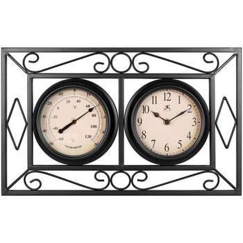 11.5"x18.5" The Bookend Wall Clock Black - Infinity Instruments