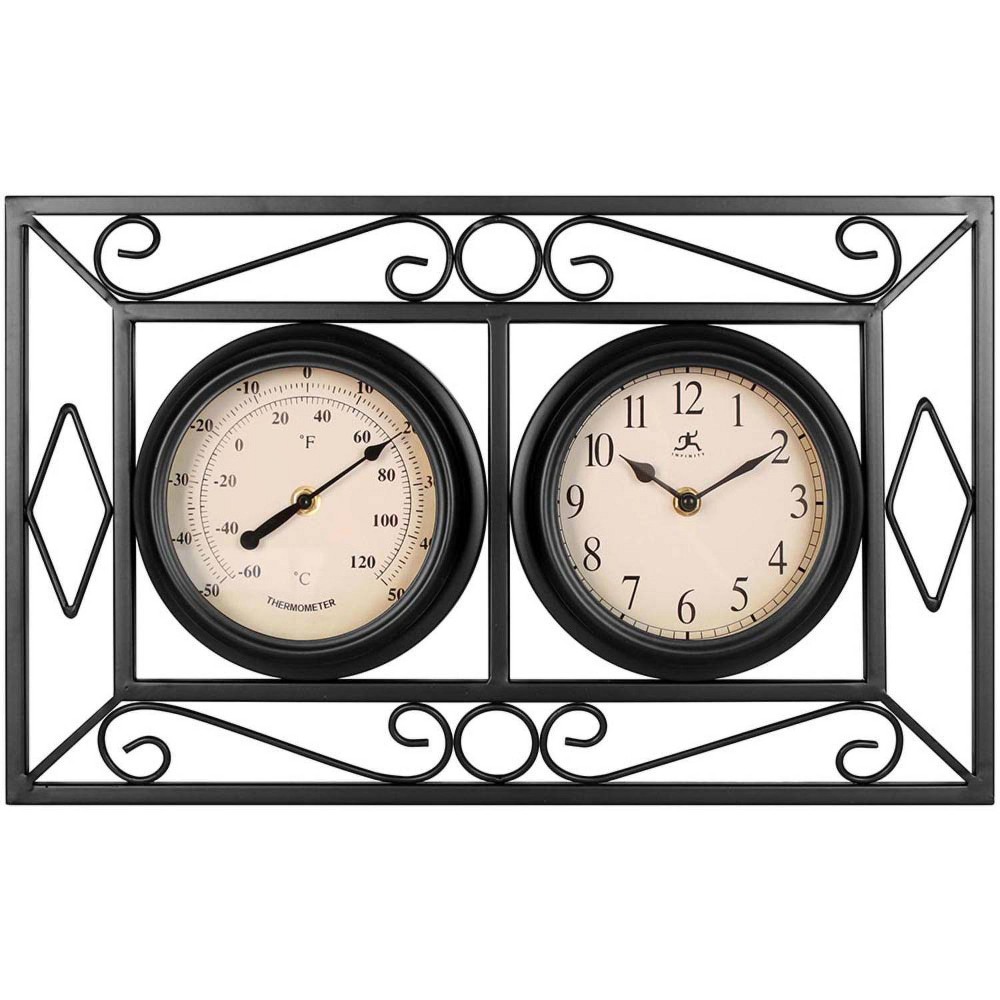 Photos - Wall Clock 11.5"x18.5" The Bookend  Black - Infinity Instruments