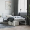vidaXL Classic White Metal Bed Frame - Robust Steel Construction with Integrated Headboard - 2 of 4