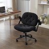 Kumasinova Modern Cross-Legged Office Chair with Flip-Up Armrests,Comfy Swivel Chairs with Wheels,Adjustable Makeup Vanity Chair for Home Office - 2 of 4