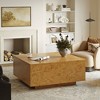 WOWLIVE Lift Top Coffee Table with Hidden Storage,Wooden Square cocktail table for Living Room,Walnut - 4 of 4