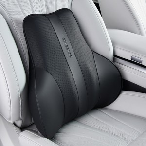 Coverado Softable Leather Lumbar Support Pillow for Office Chair, Cars, Sofa with Detachable Memory Foam Back Support Pillow - 1 of 4