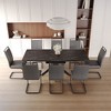 NicBex Dining Table Set for 8 Modern Extendable Dining Room Table with MDF Tabletop, Trestle Base and 8 PU Chairs for Kitchen - 4 of 4