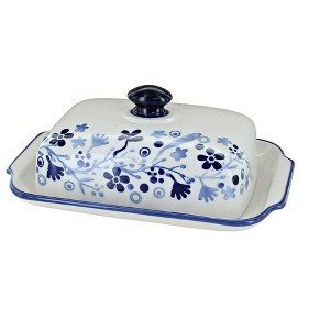 Blue Rose Polish Pottery M080 Manufaktura Large Butter Dish - 1 of 1
