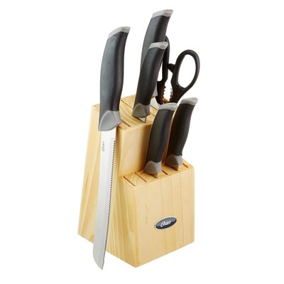 Lindbergh 14-Piece Black Stainless Steel Knife Set with Pine Block