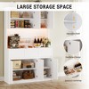 Kitchen Pantry Storage Cabinet with Charging Station, 70" Tall Farmhouse Kitchen Hutch Cabinet with Microwave Stand,Pantry with Drawers,Shelves - 3 of 4