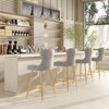 FURNIinspire Dining Chair, Set of 2, Wing Back Bar Chairs for Kitchen Island Dining Room Pub, Gray, 17.7"*17.5"*26" - 4 of 4