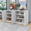 Sideboard with 4 Doors Large Storage Space Buffet Cabinet with Adjustable Shelves and Silver Handles - 2 of 4
