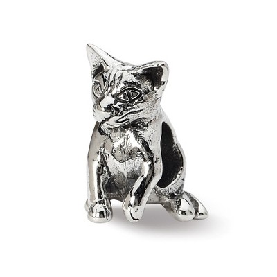 Black Bow Jewelry Sterling Silver Abyssinian Cat Bead Charm