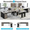 Vynxaria 83" L-Shaped Executive Office Desk, 82.67”x62.99”x29.52” Work Surface, Reversible Layout, Rolling File Cabinet, Industrial Gray - 3 of 4