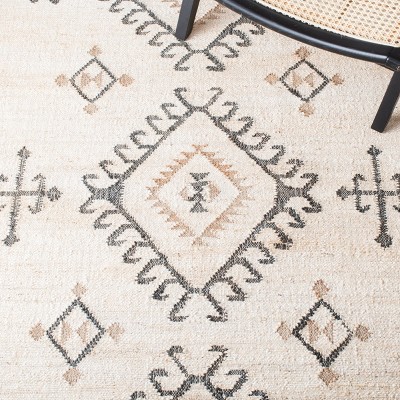 Safavieh 3' x 3' Black and Ivory Kilim Square Area Rug