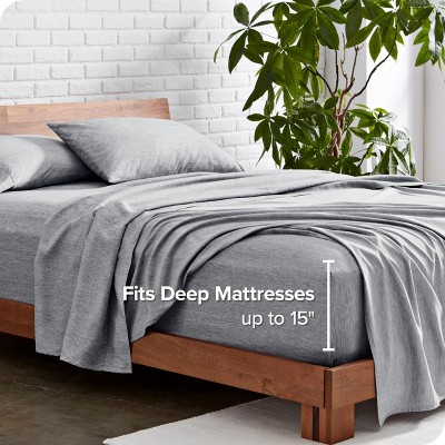 Heather Charcoal Queen Microfiber Deep Pocket Sheet Set