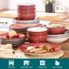 vancasso 24 Piece Dinner Sets for 6 People, Single-side Hand Painted Red Dinnerware Set, Include 6 piece with Dinner/Dessert Plates, Pasta/Cereal Bowl - 4 of 4