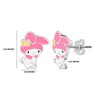 Sanrio Hello Kitty My Melody Brass Flash Plated Enamel and Cyrstal Stud Earrings - 4 of 4