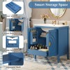 30" Bathroom Vanity with Sink, Vintage Bathroom Cabinet with Organizer & Adjustable Shelf, Mid-Century Bathroom Storage - 2 of 4